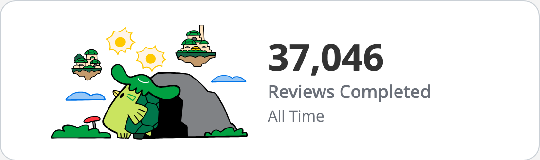 wanikani reviews completed widget all time