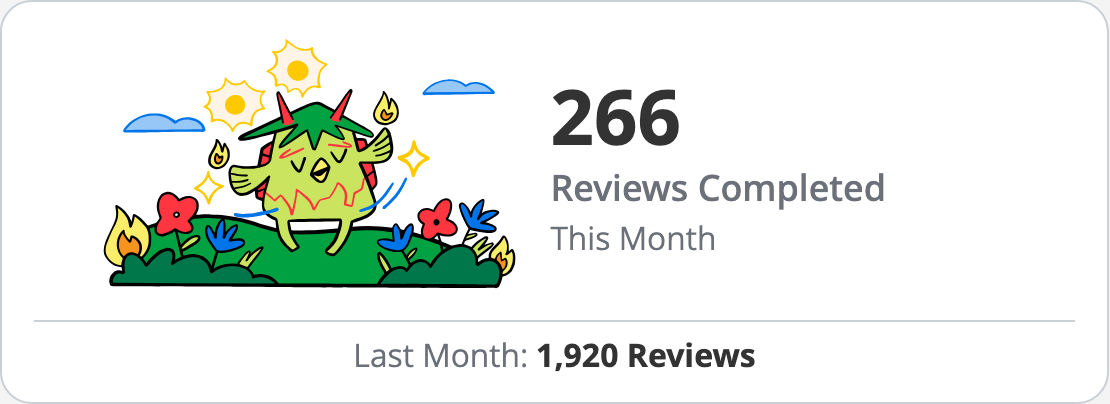 wanikani reviews completed widget this month
