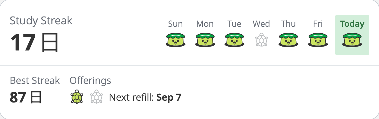 wanikani study streak widget